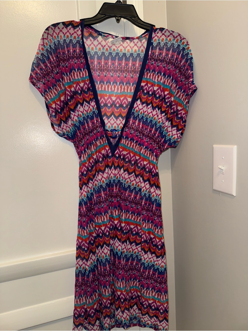Profile By Gottex Multicolor V-Neck Coverup- medium